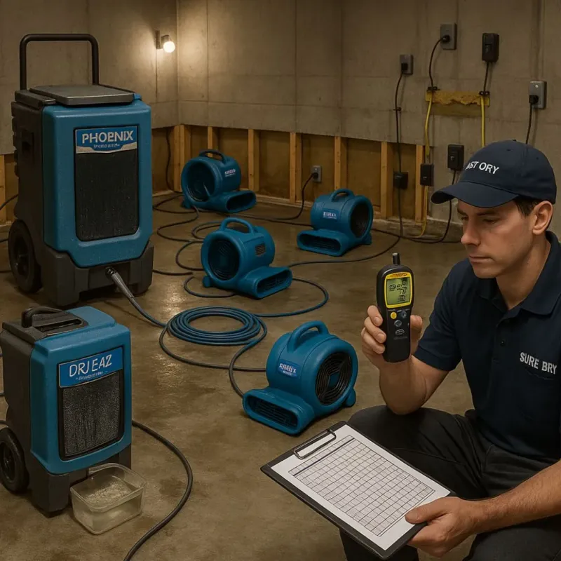 Structural Drying and Dehumidification process in Cedar County, IA